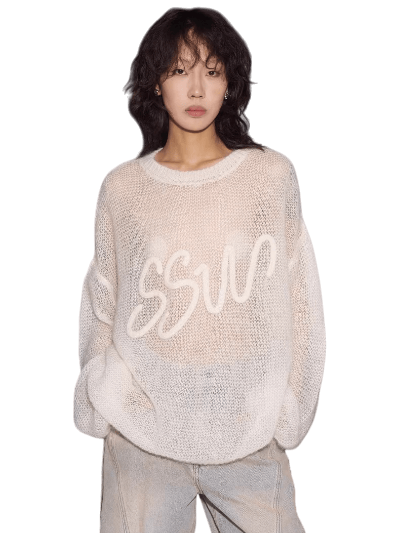 Mohair-Blend Oversized Knit Sweater