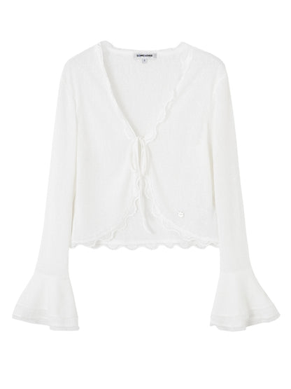 Lace-Edge Lightweight Cardigan