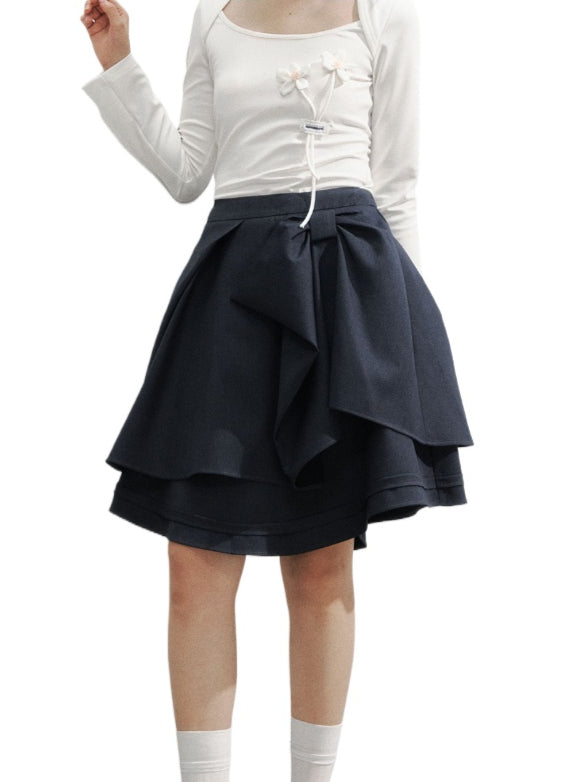 Structural Bow Mini Skirt - CHINASQUAD
