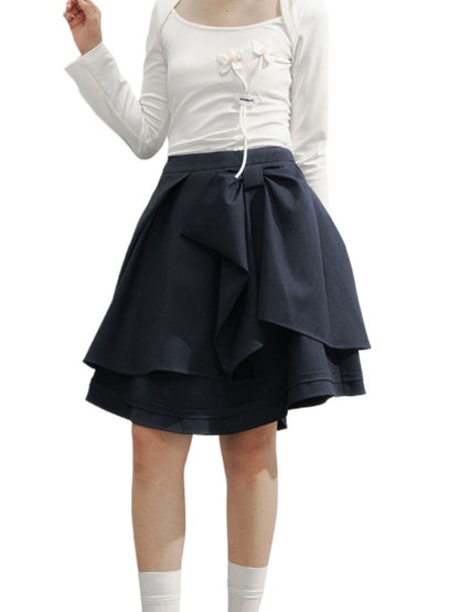 Structural Bow Mini Skirt - CHINASQUAD
