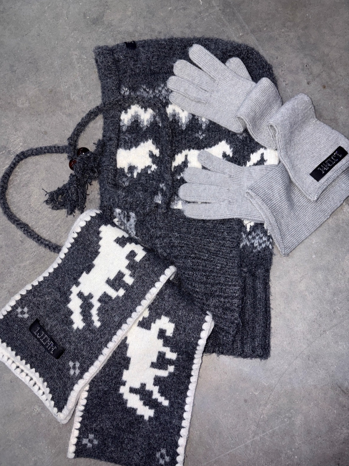 Fair Isle Pony Jacquard Knit Balaclava Hat