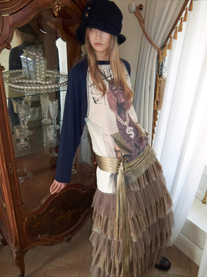 Vintage Tweed Ruched Bucket Hat