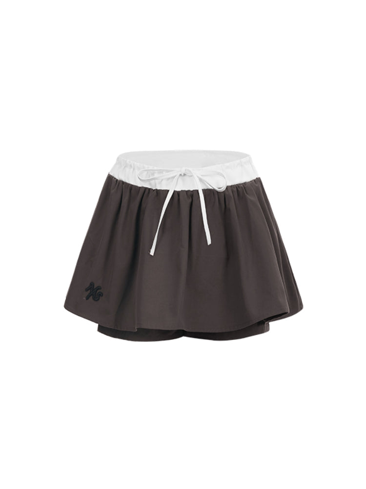 Black &amp; Silver Poplin High-Waist Skirt