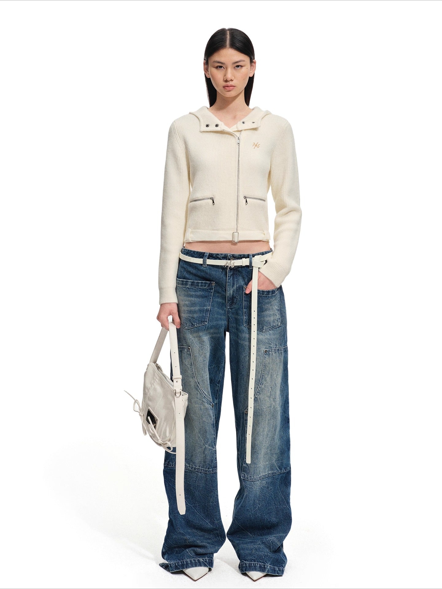 Garde Wool Ribbed Hooded Knit Cardigan