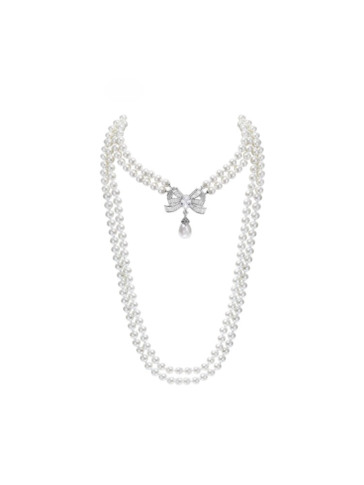 Double-Layer Long Pearl Necklace