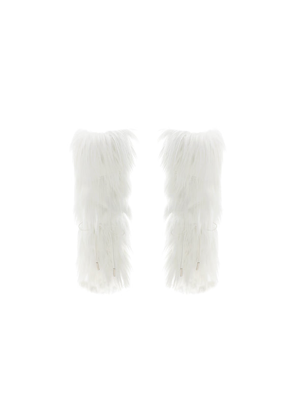 Black &amp; White Fur Boot Covers