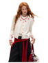 Contrast Jacquard Bow-Knot Knit Cardigan - CHINASQUAD