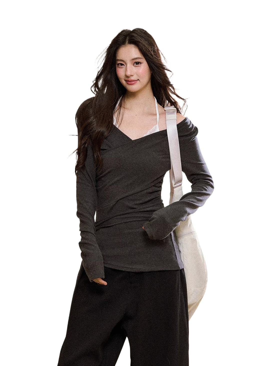 Cross Off-Shoulder Layered Blouse