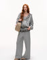 ASGONY Plaid Patch Embroidered Sweatshirt & Ruffled Waist Pants Set – view 7