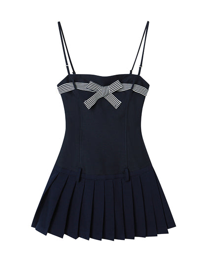 Pairs Bow Decor Halter  Dress