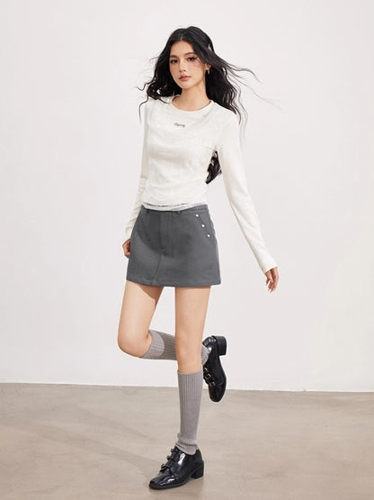 Lace Panel Layered Blouse