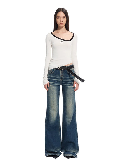Tie-dye Denim Fashion Aluminum Wire Belt - CHINASQUAD