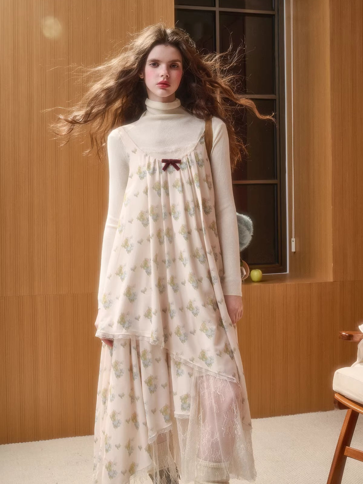 Chiffon Asymmetric Slip Dress