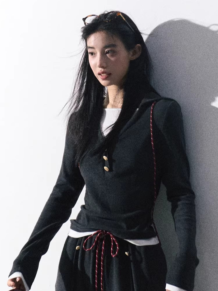 Knit Base Top &amp; Wide-Leg Pants Set