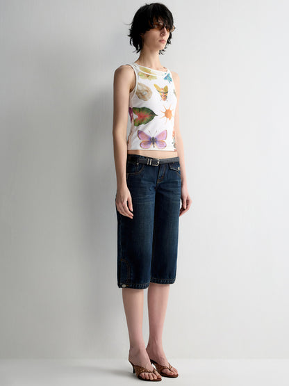 Lyocell Fun Print Short Sleeveless Tank Top