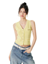 Lyocell V-Neck Raw-edge Ice-silk Vest - CHINASQUAD