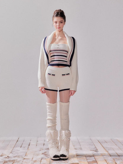 London Stroll Striped Knit Cardigan &amp; Pants Set