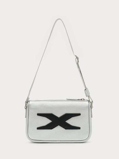 Black &amp; Silver Badge Leather Bag