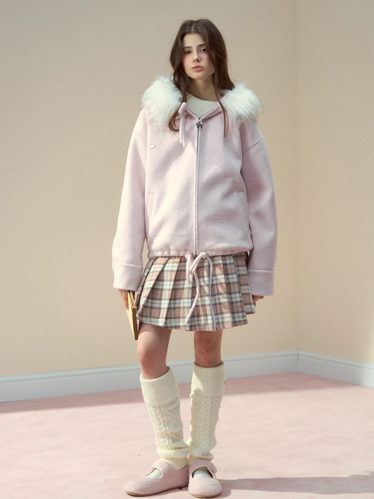 Rose Hooded Wool-Blend Jacket