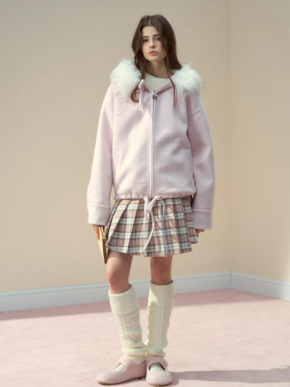 Rose Hooded Wool-Blend Jacket