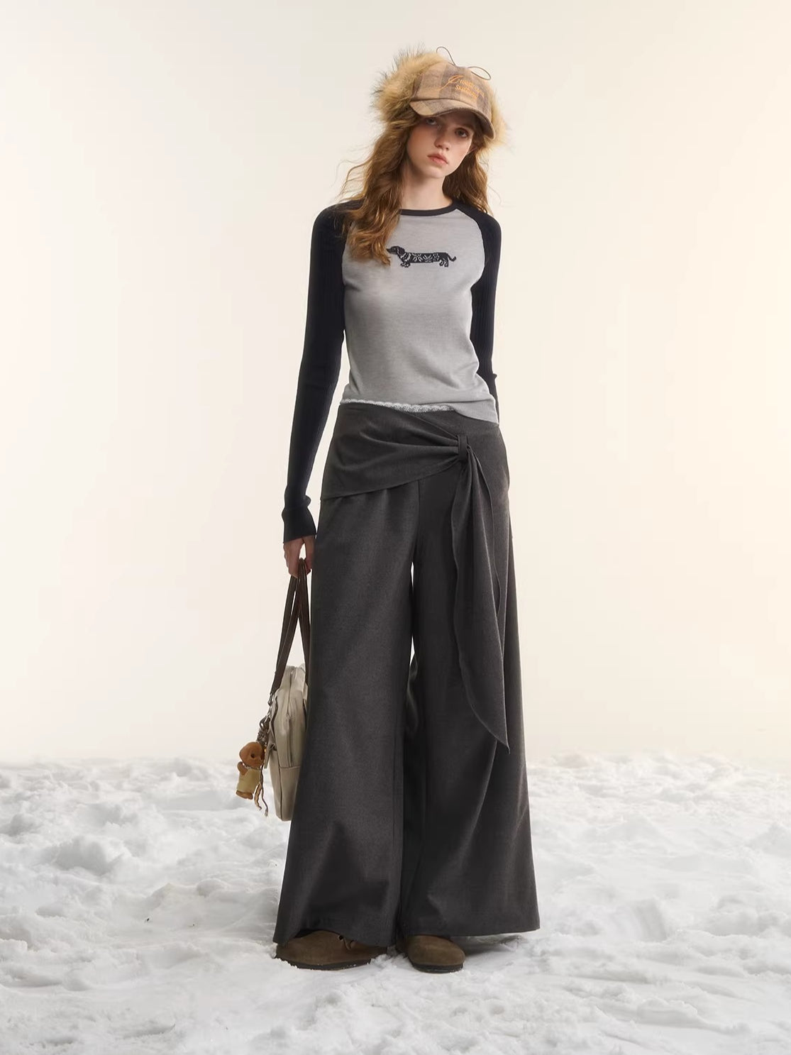 Wool-Blend Jacquard Raglan Knit Top