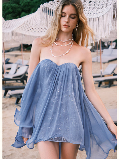 Thiri Chiffon Tube Top Dress - CHINASQUAD