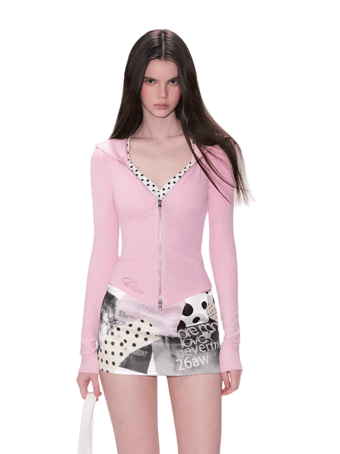 Sheer Pink Hooded Knit Hoodie