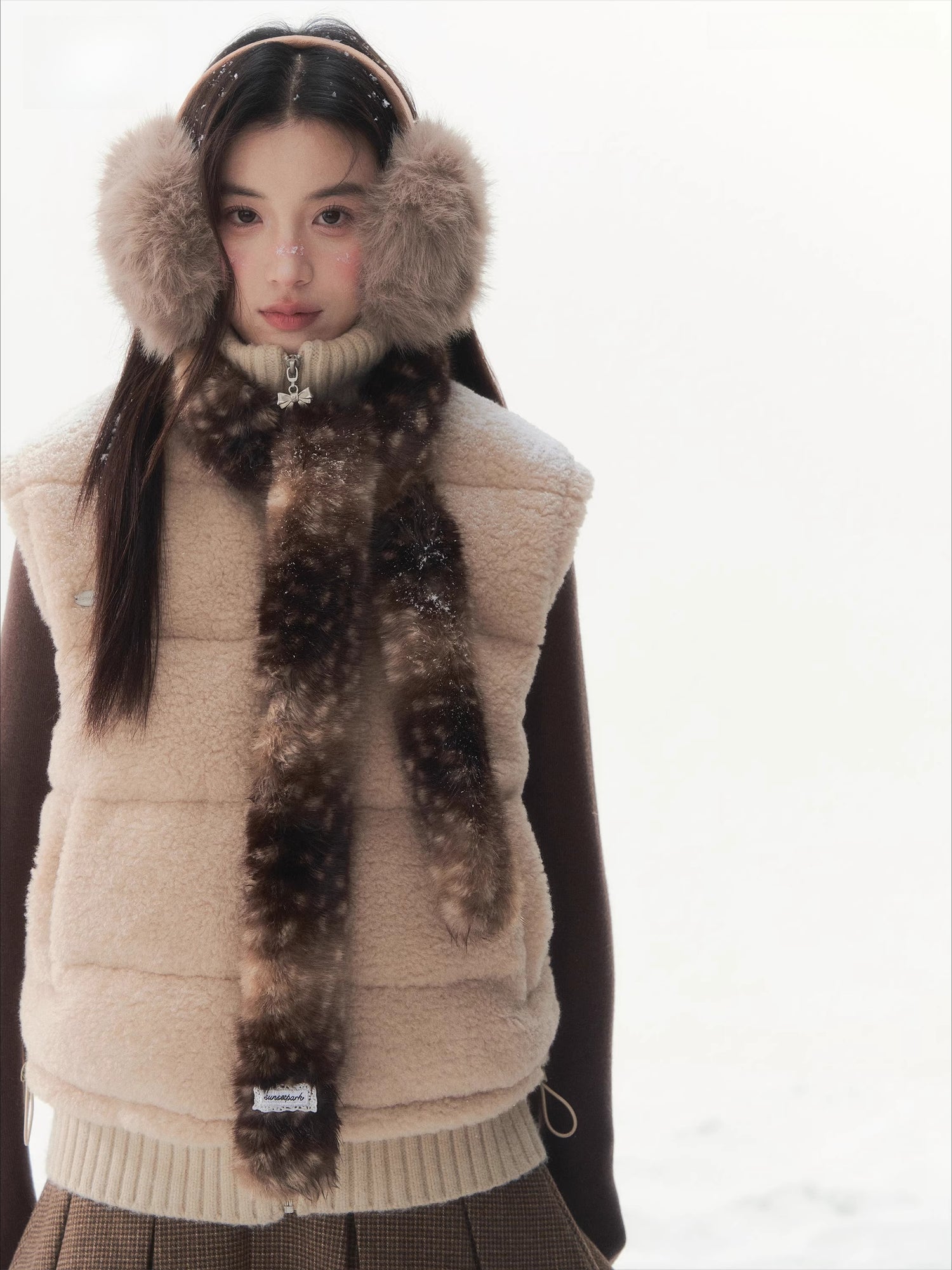 Fuzzy Bambi-Inspired Faux Fur Scarf