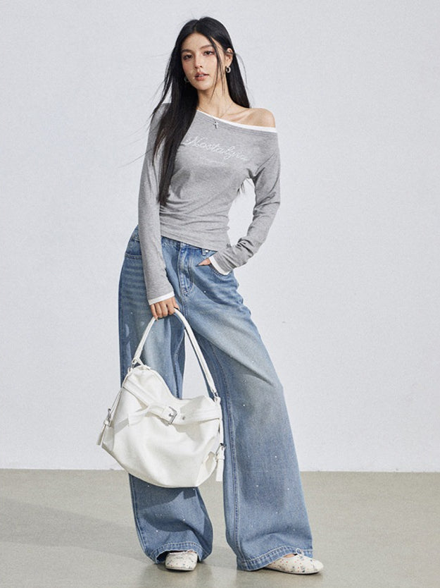 Rhinestone Embellished Slim-Fit T-Shirt
