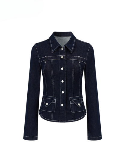Original Color Denim Slim Fit Jacket - CHINASQUAD