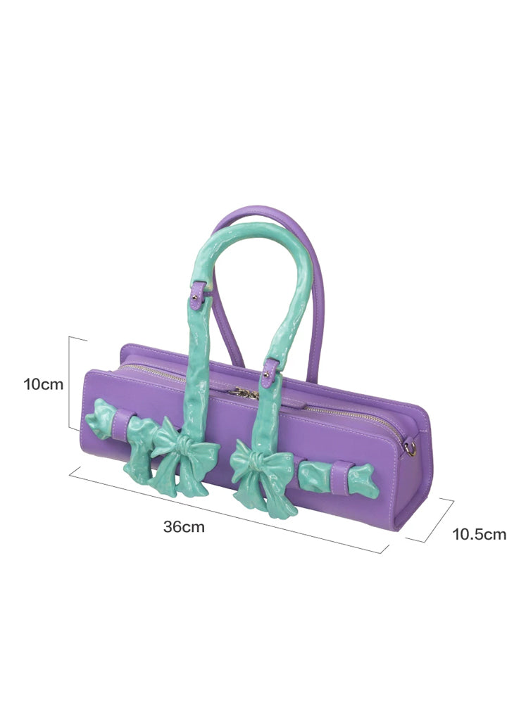 Ceramic Glossy Bow Handle Handbag