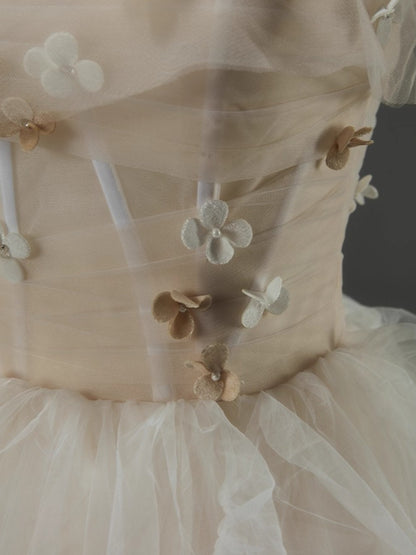 Frosted Bloom Tulle Floral Ball Gown