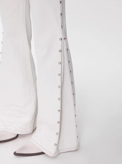Studded Cat-Whisker Flared Denim Pants