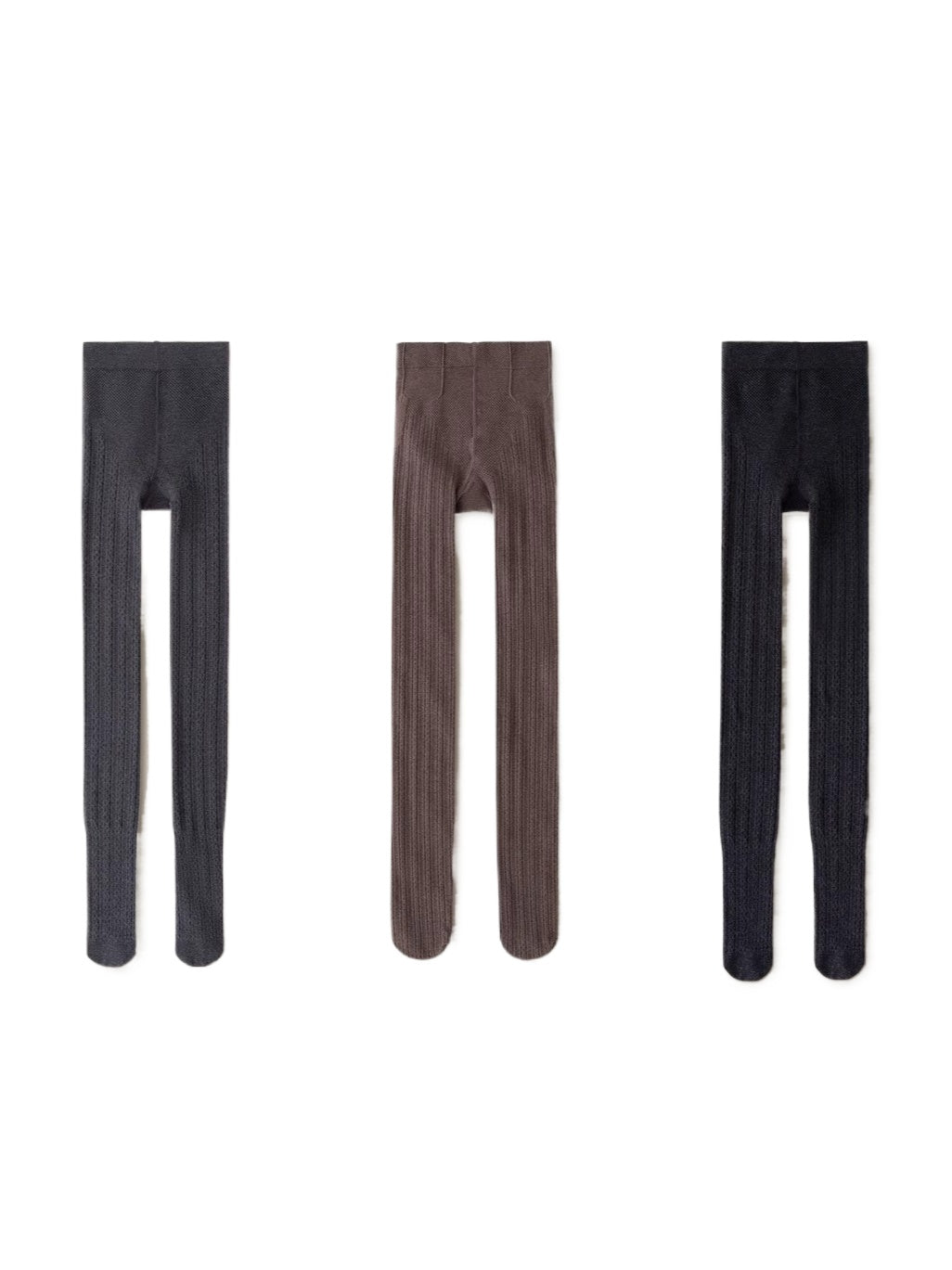 Cream / Brown / Grey / Black Cable-Knit Textured Tights