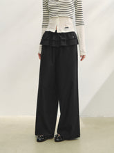 Two-piece Double-layer Ruffle Tie Straight Pants - CHINASQUAD