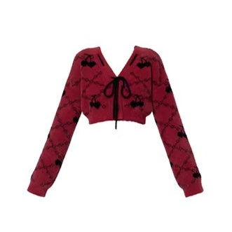 Red Knit Two-Piece Dress Set