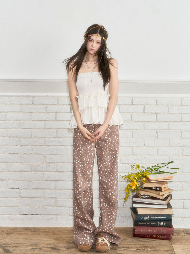 Irregular Polka Dot Casual Pants