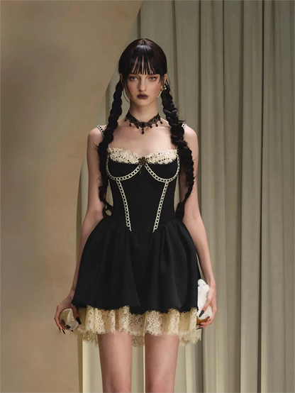 Villain Kate Corset Strap Little Black Dress