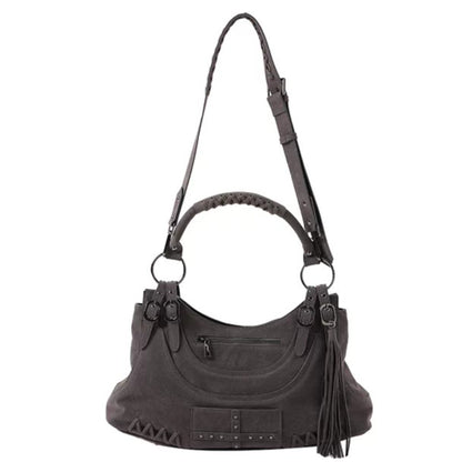 Vintage Studded Fringe Punk Shoulder Bag