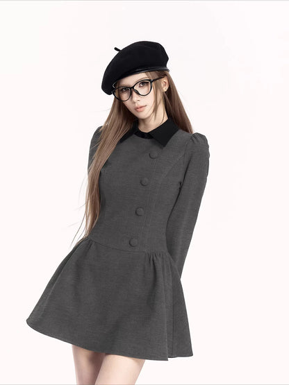 Vintage Preppy Faux Fit-and-Flare Dress