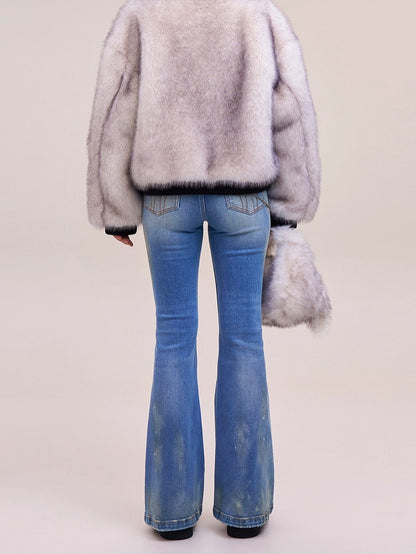 Desert Storm Hand-Painted Flared Jeans