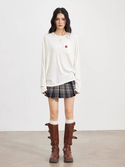 Embroidered Raw Edge T-shirt