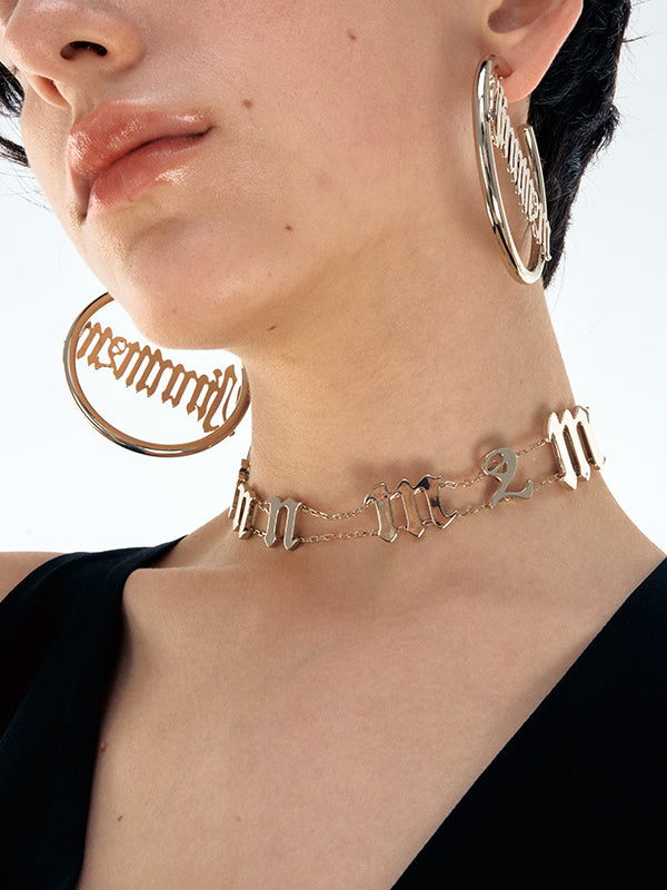 Punk Letter Choker Necklace