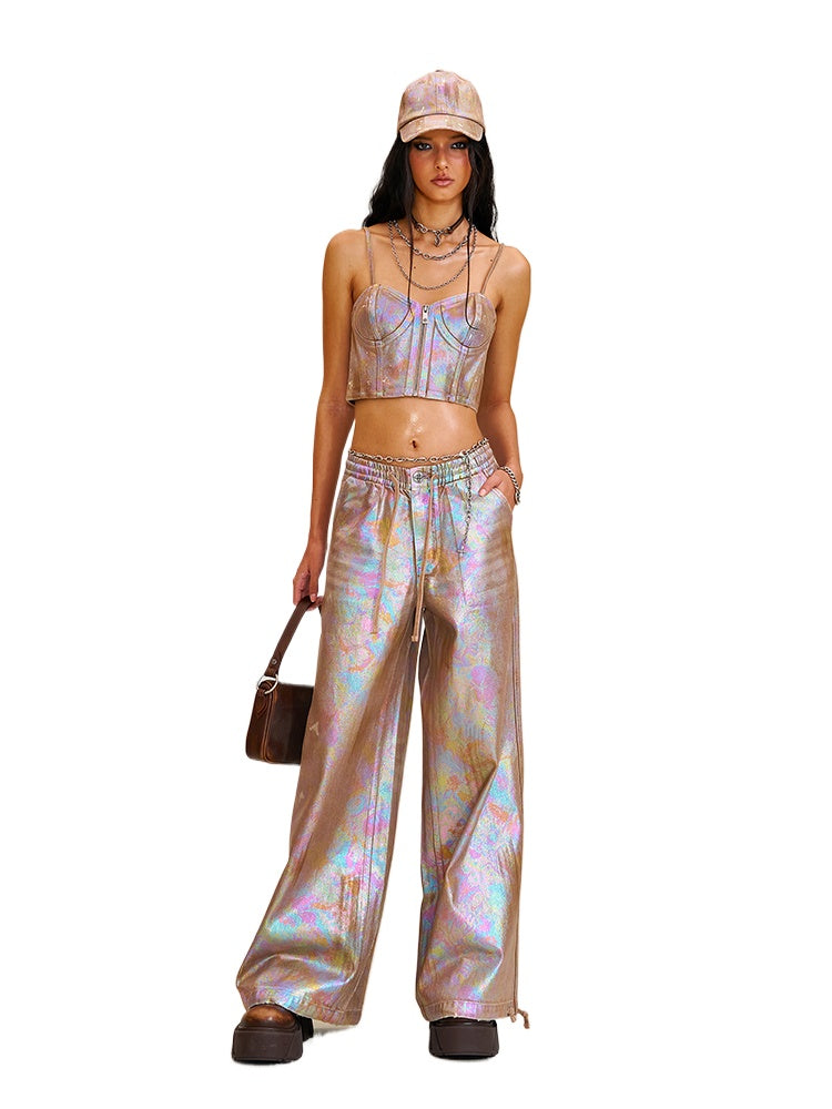 Wild Iridescent Drawstring Cargo Pants