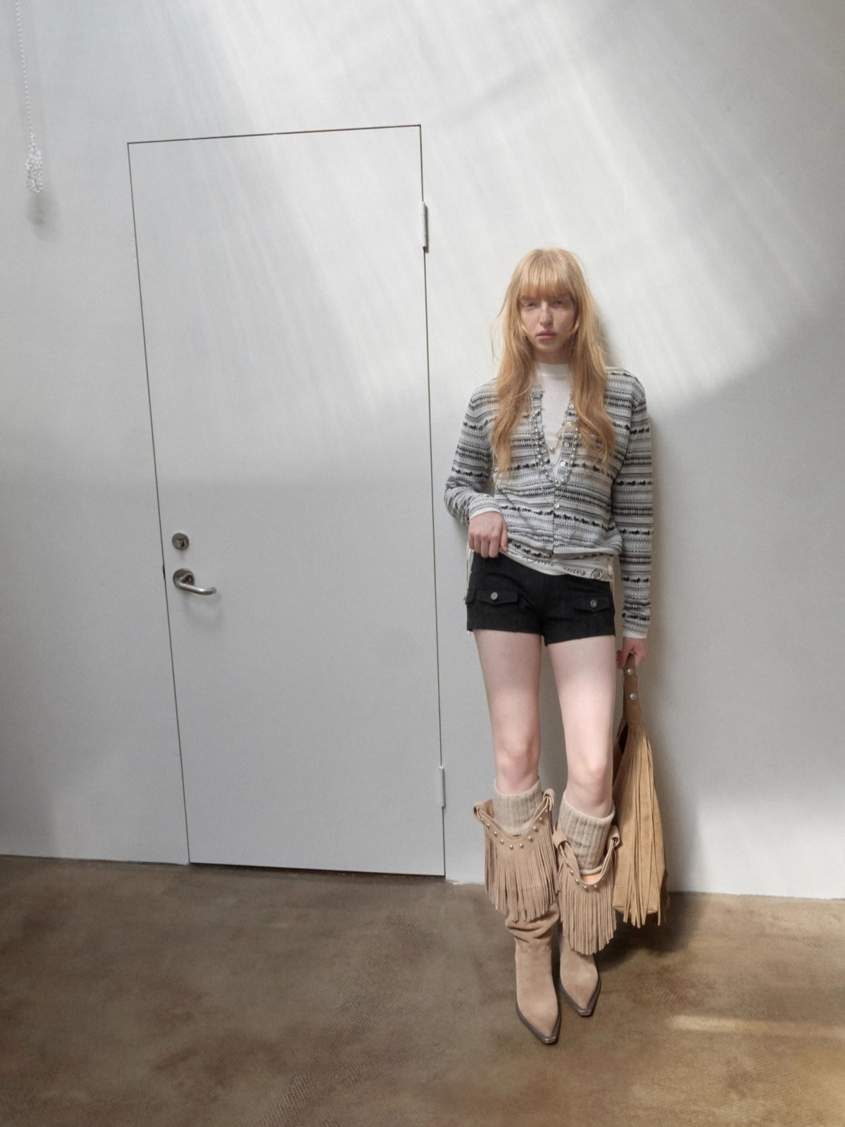 Low-Rise Studded Pocket Mini Shorts