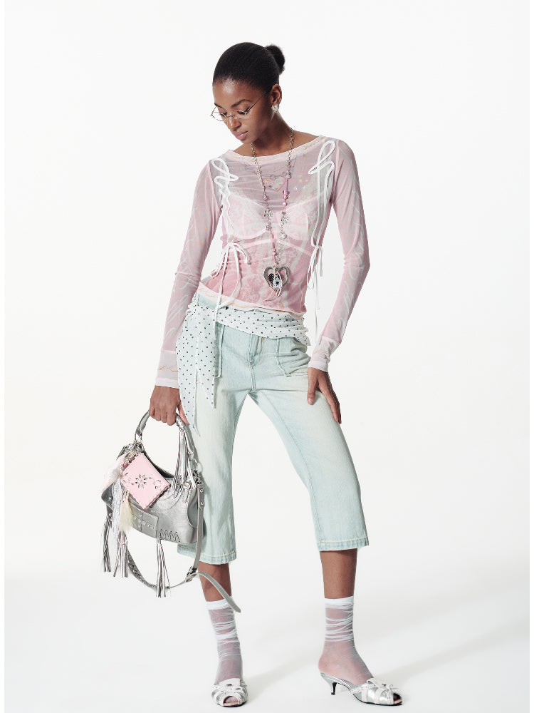Lace Mesh Layered T-shirt