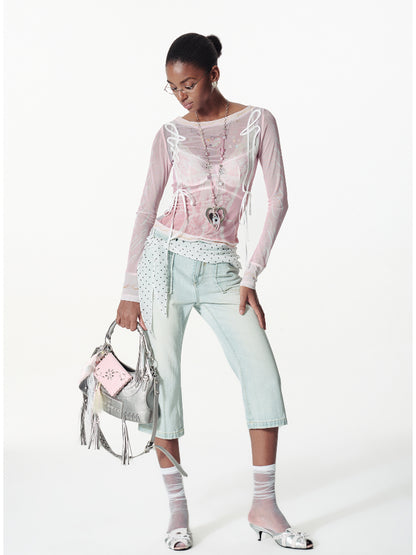 Lace Mesh Layered T-shirt