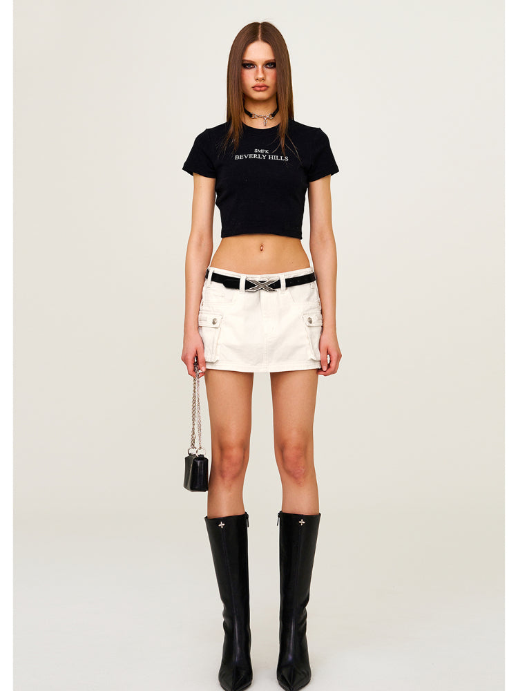 Low Waist Large Pocket Skirt