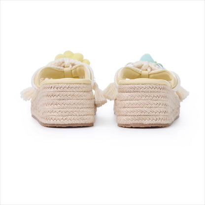 Floral Lace-Up Platform Flip slippers
