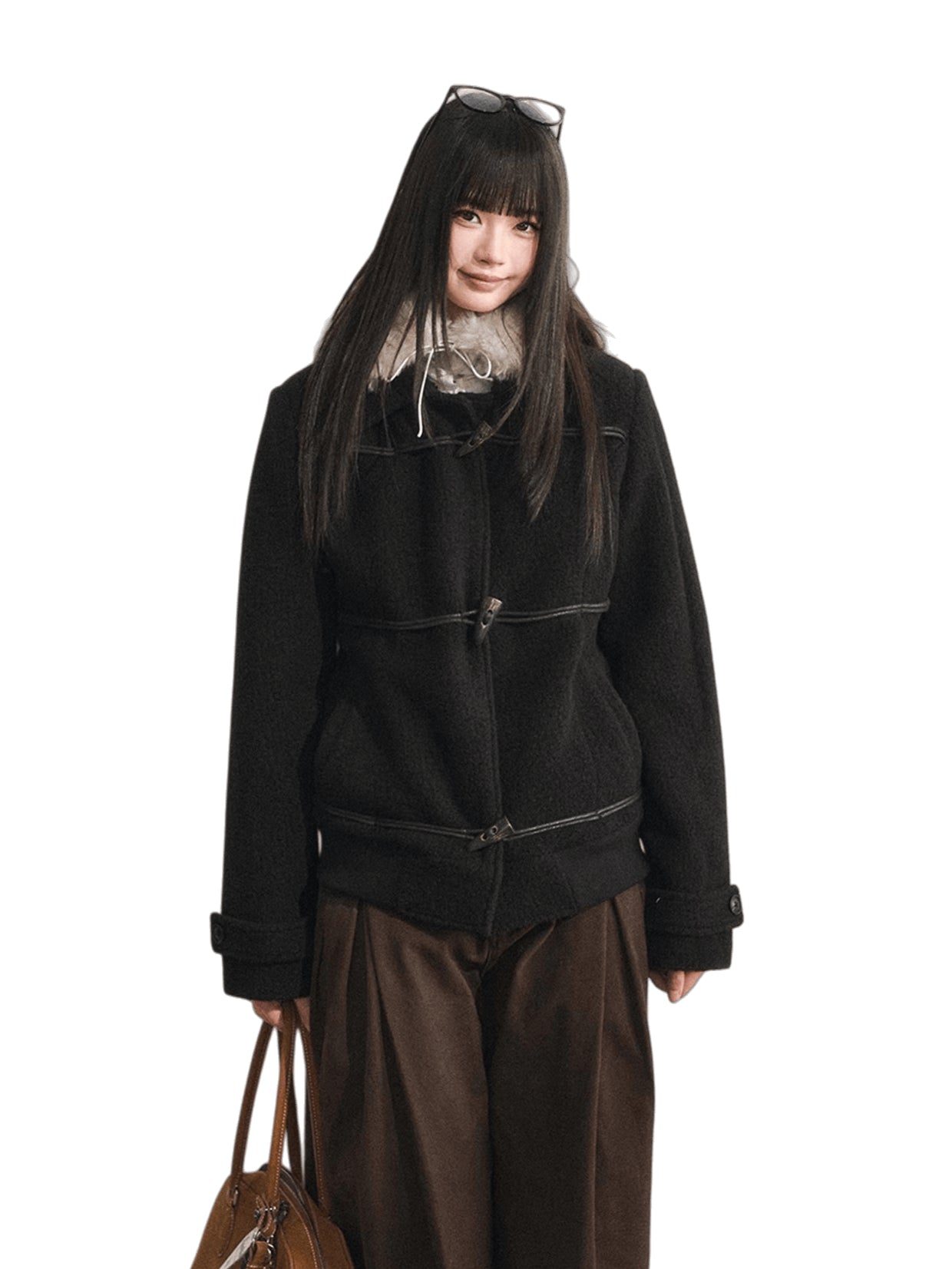 Original Design Black Duffle Wool Jacket